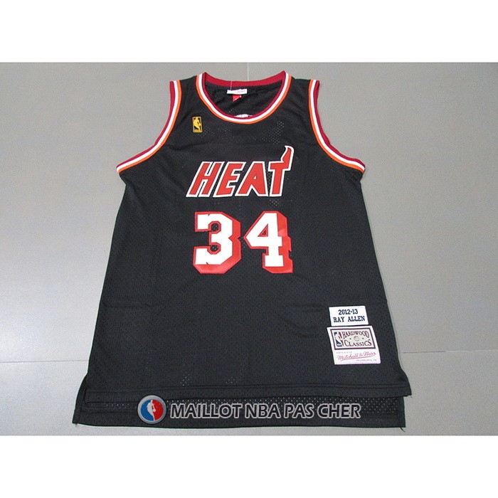 Maillot Miami Heat Ray Allen NO 34 Mitchell & Ness 2012-13 Noir